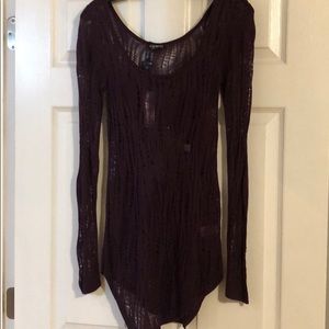 Plum long sleeve knit express top